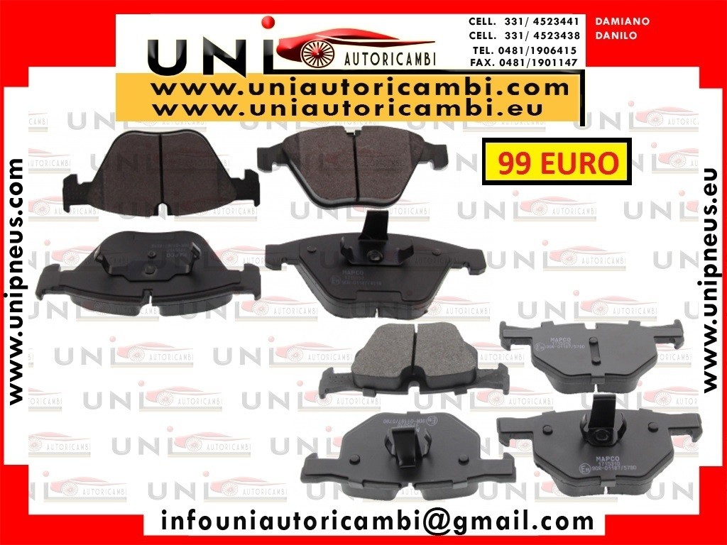 4 PASTIGLIE ANTERIORI + 4 PASTIGLIE POSTERIORI PER BMW E60 E61 E63 E64