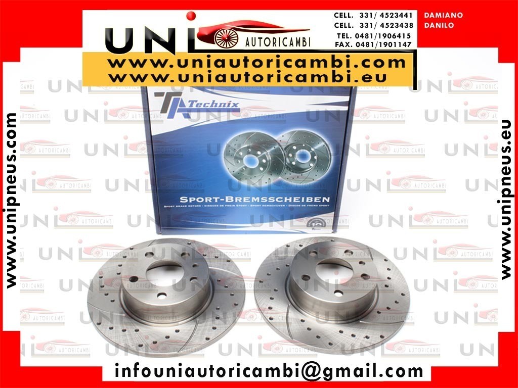 2 Dischi Posteriori Pieni Diametro 251x10 mm per ALFA 147 156 164 GT Berlina e Sportwagon