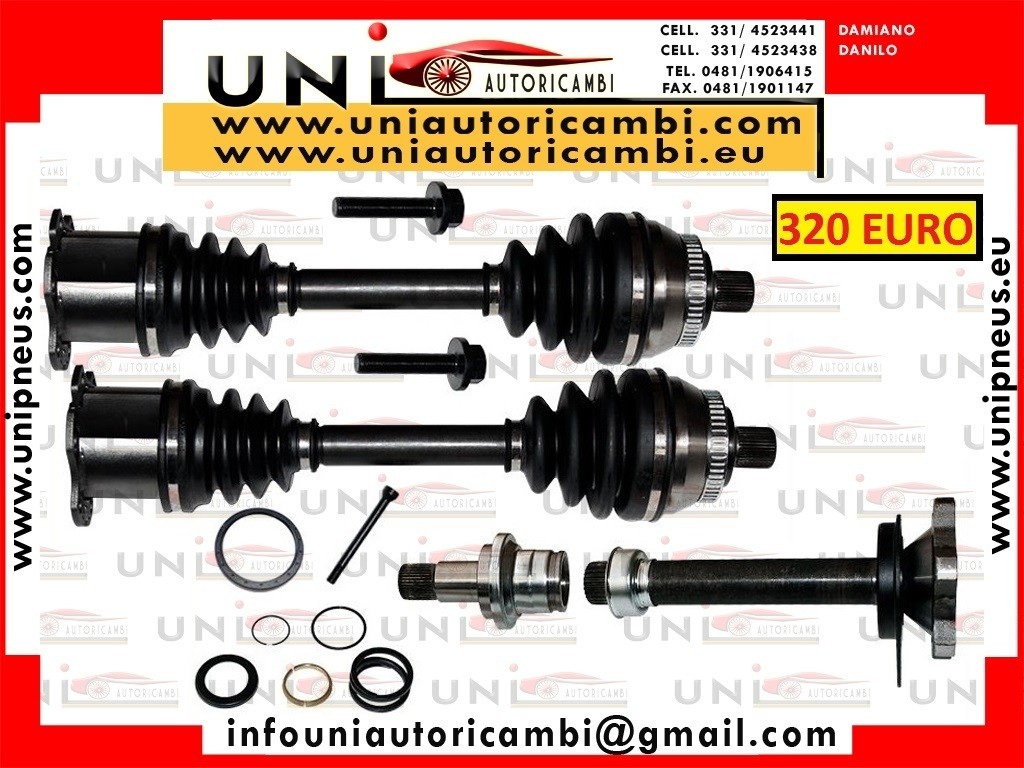 2x ALBERO MOTORE / SAMIASSE ANTERIORE BILATERALE 1 SINISTRO SX + 1 DESTRO DX + 1x FLANGIA ALBERO MOTORE DESTRA DX PER: FORD GALAXY SEAT ALHAMBRA VW SHARAN