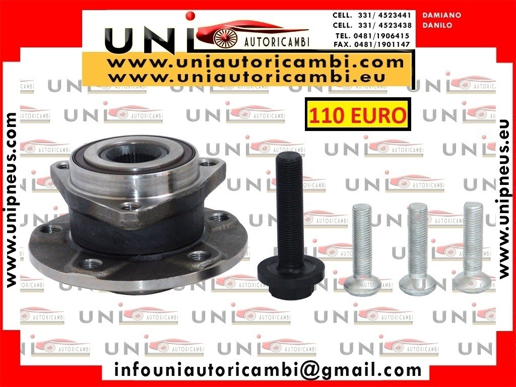1x Mozzo Anteriore con Cuscinetto Bilaterale - VW GOLF 5 6 - AUDI A3 8P - SEAT ALTEA LEON TOLEDO -