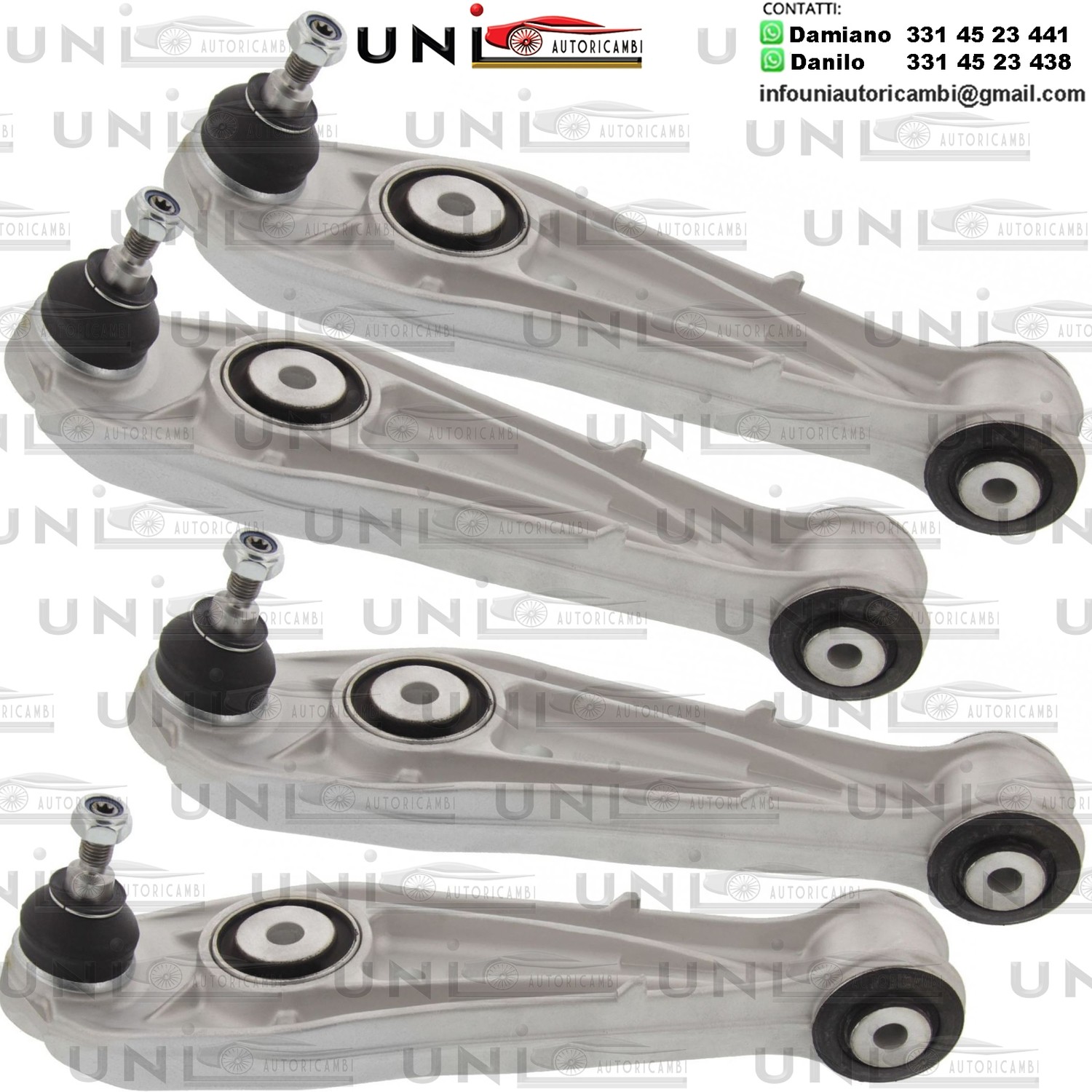 4 Bracci Oscillanti Inferiore Anteriore + Posteriore RINFORZATI  PORSCHE 911, 911 TARGA, BOXSTER, BOXSTER SPYDER, CAYMAN 2.5-3.8 09.96-12.11