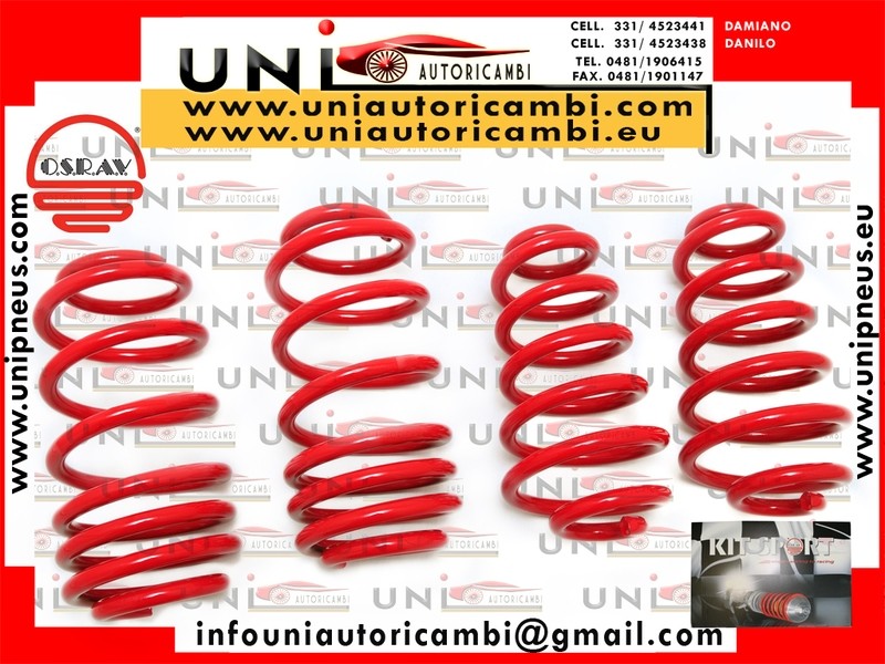 4X Molle Sportive Ribassate Rosse Osrav Lancia Ypsilon (843) da 10.2003