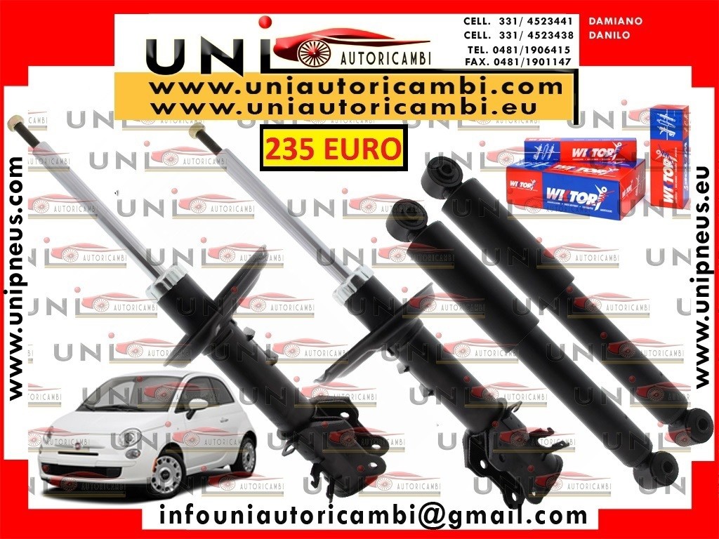 4 Ammortizzatori RINFORZATY WKTORY  per: FIAT 500 dal 2007- 0.9 , 1.2 , 1.3D , 1.4