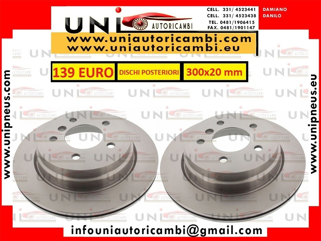 2x Dischi Posteriori 300x20 per BMW SERIE 1 E81 E87 , BMW SERIE 3 E90 E93 E92 E91 , BMW X1 E84