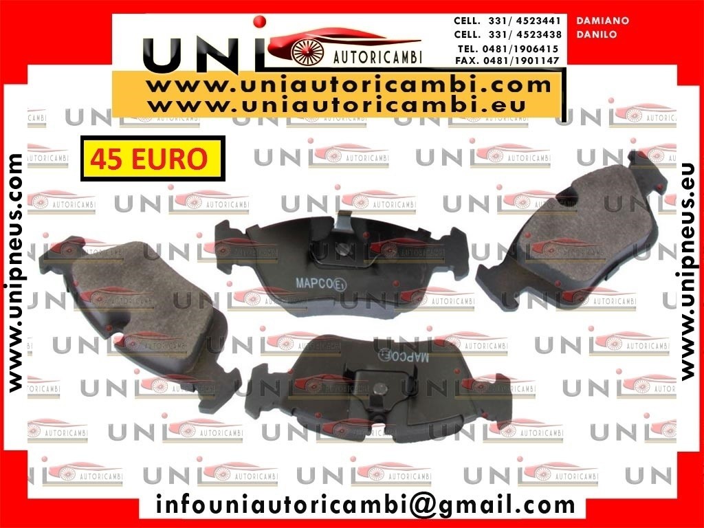 4 Pastiglie Anteriori per: BMW Serie 3 E36 dal 1990- Berlina, Compact, Coupe, Cabriolet, Touring - BMW Serie 3 E46 DAL 1998- Berlina, Compact, Coupe, Cabriolet, Touring