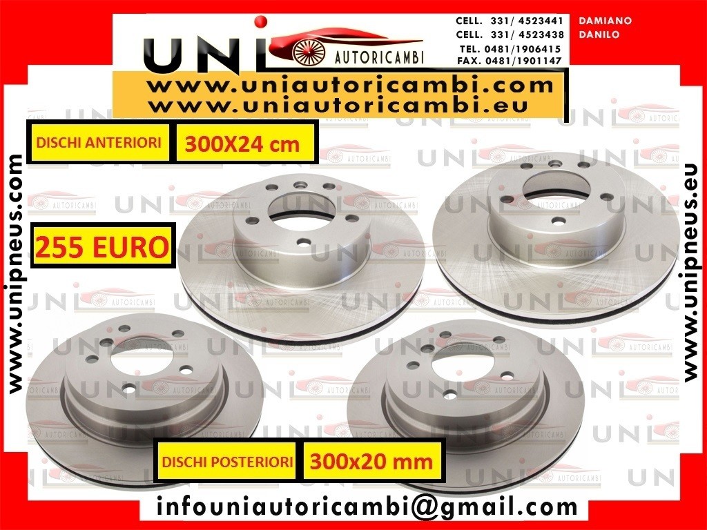 4x Dischi Anteriori 300x24 mm + Posteriori 300x20 mm per BMW SERIE 1 E81 E82 E87 E88 , BMW SERIE 3 E90 E93 E92 E91
