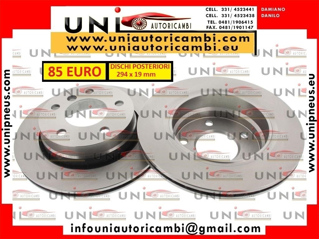 2X Dischi Posteriori 294 mm X 19 mm + 294x19 mm Post. BMW E46 320D 110 kw 150 CV