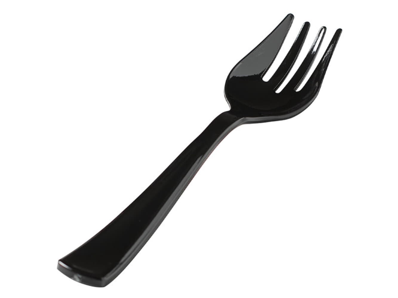 10 1/2" Black Heavy-Duty Disposable Serving Fork