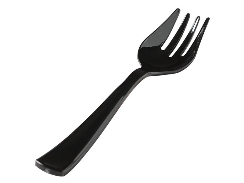 10 1/2" Black Heavy-Duty Disposable Serving Fork
