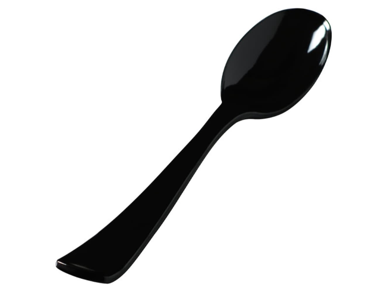 10" Black Heavy-Duty Disposable Serving Spoon