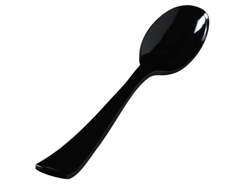10" Black Heavy-Duty Disposable Serving Spoon
