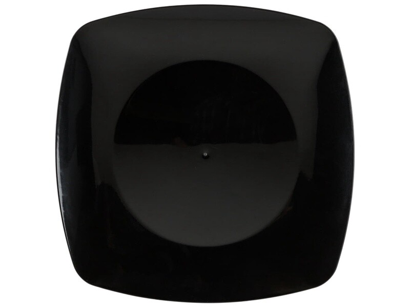 10" Black Plastic Square Plate-10/Pk