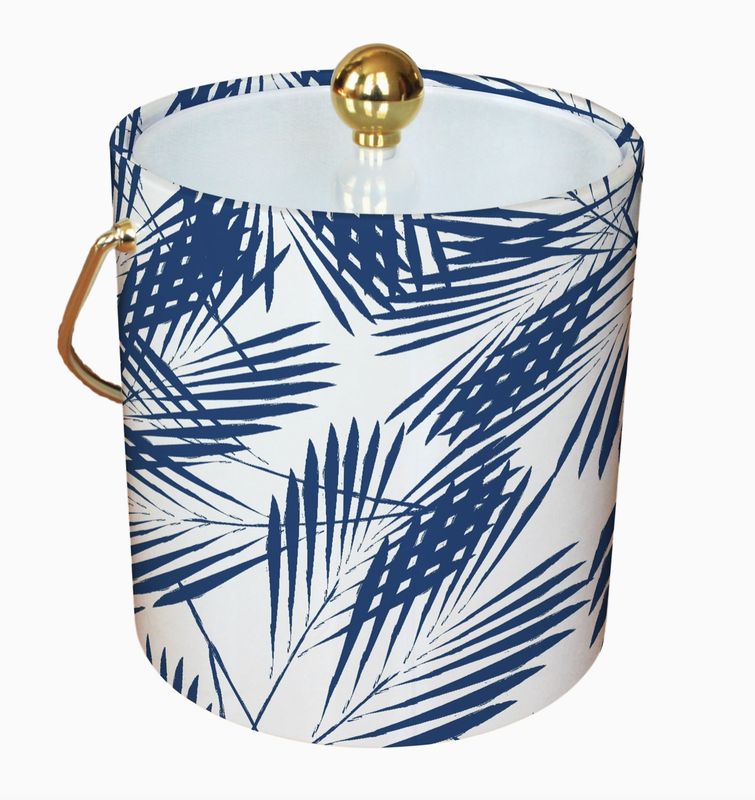 Blue Palm Ice Bucket