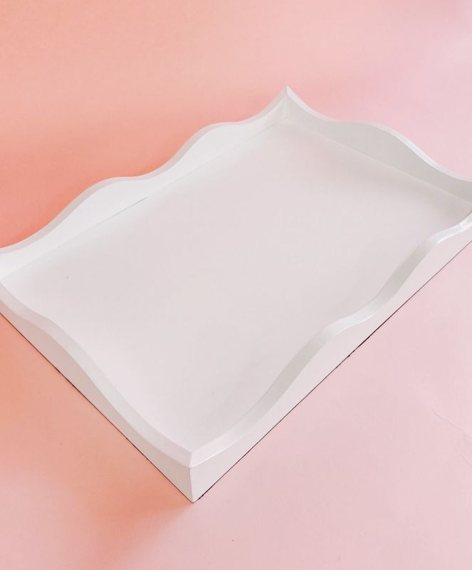 White Scalloped Tray