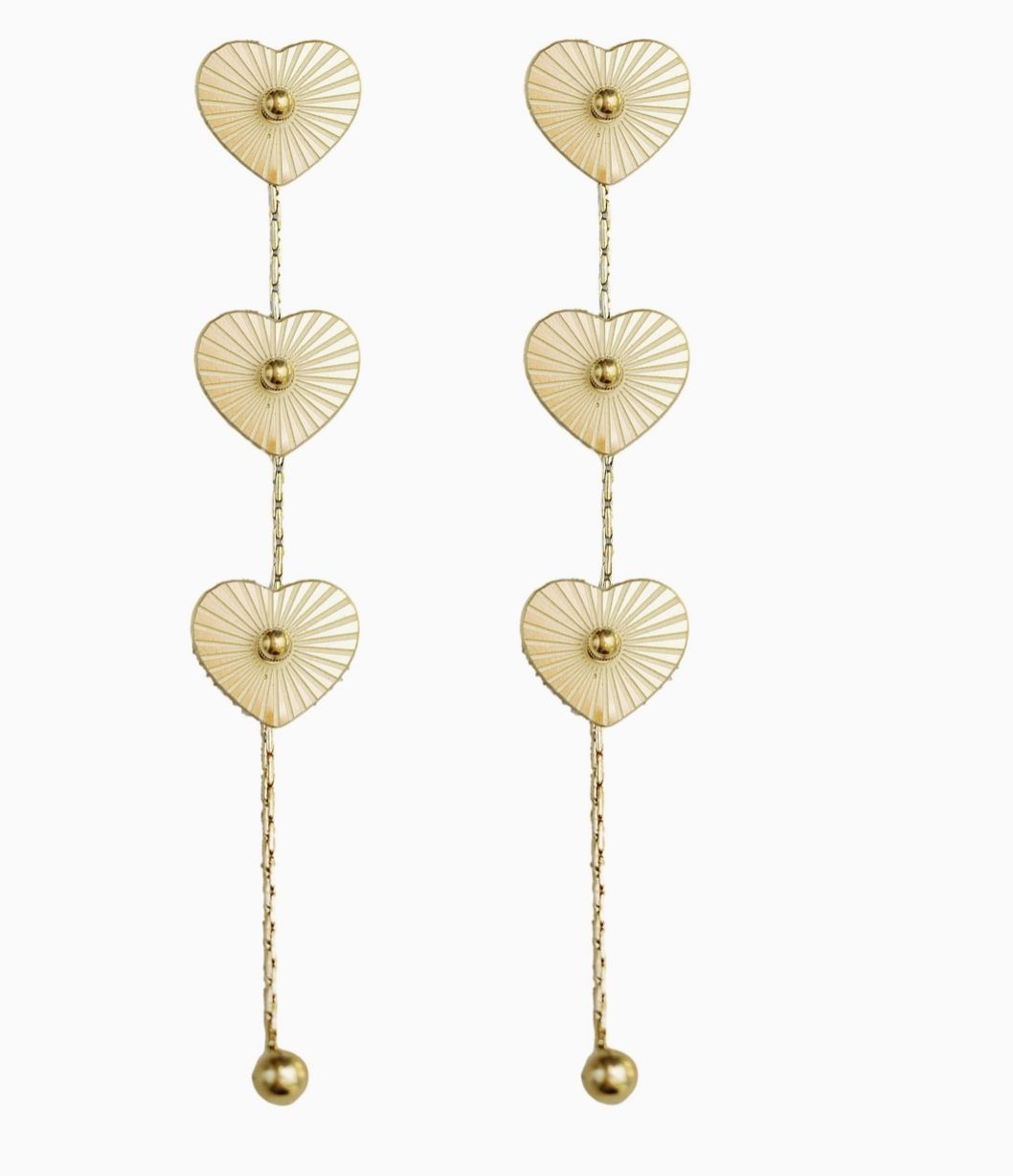 Gold Duster Heart Earrings