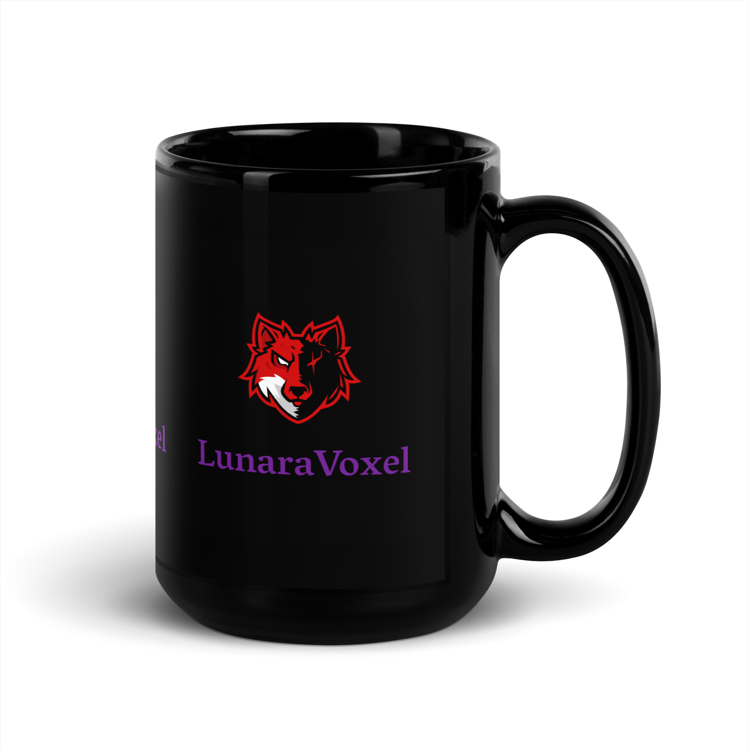 LunaraVoxel Black Glossy Mug