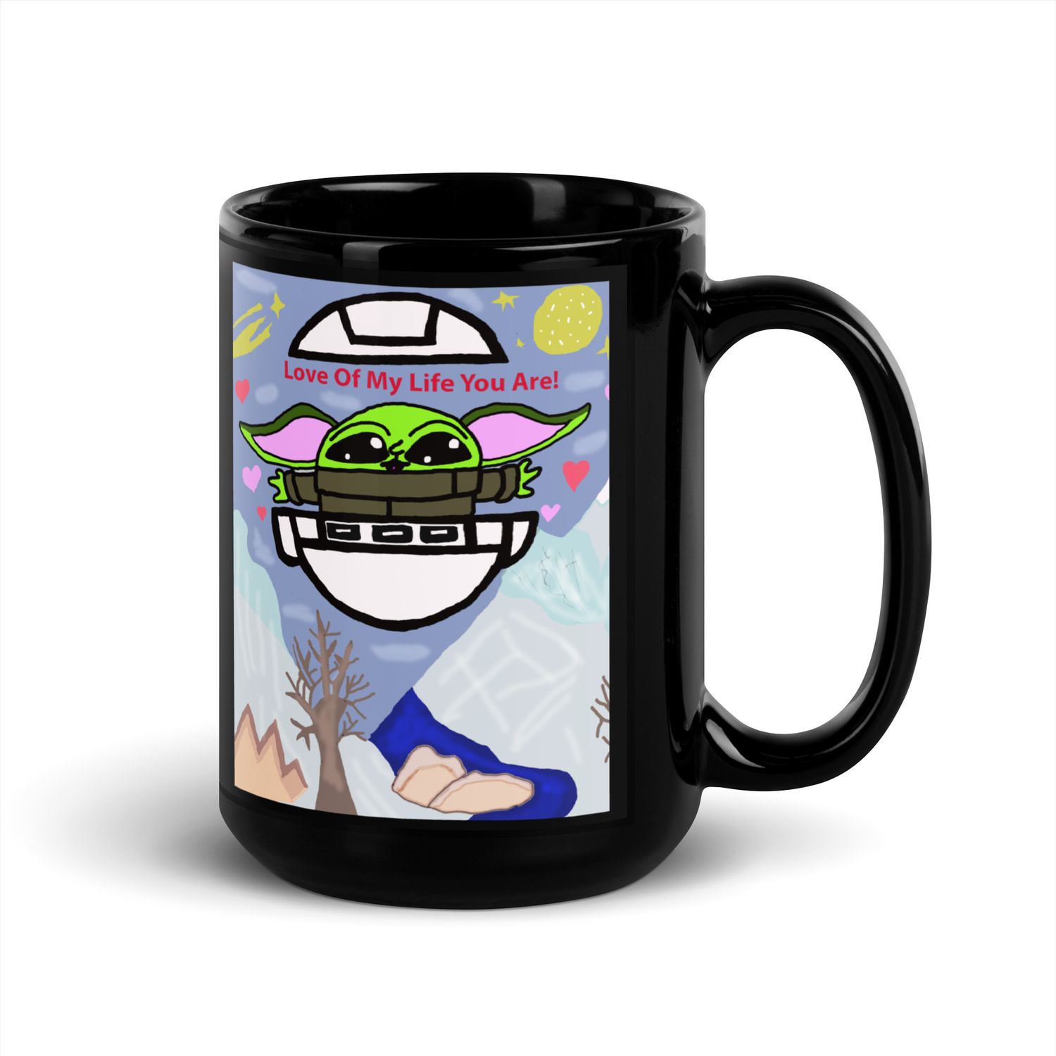 Grogu Black Glossy Mug