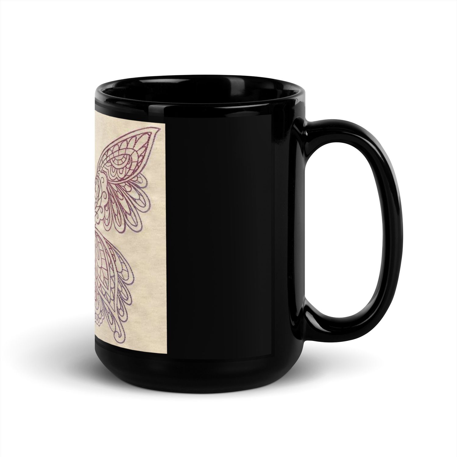 Butterfly Black Glossy Mug