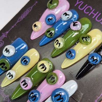 3cm Long M&amp;M-Inspired Handmade Press-On Nails  - S