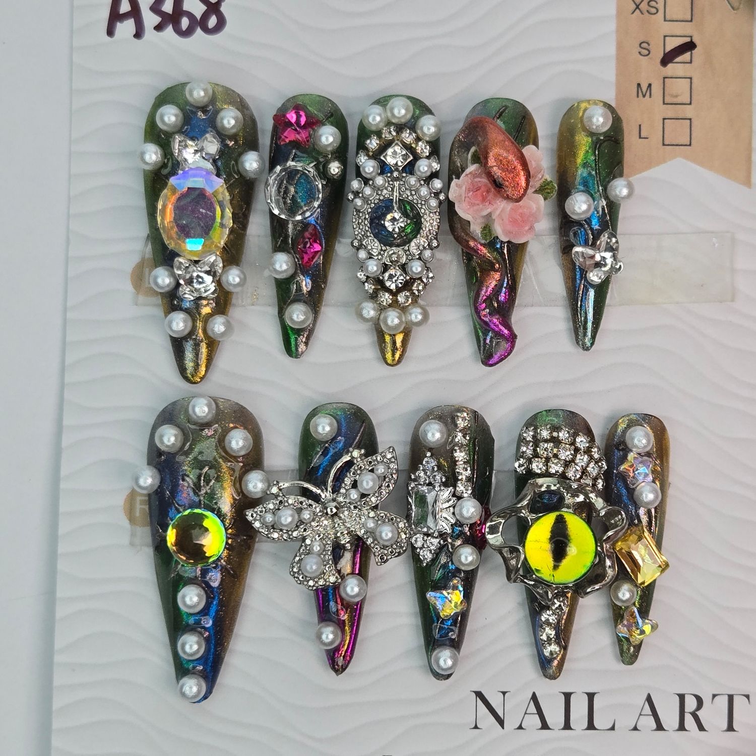 Mystic Dragon Eye Handmade Press-On Nails - S