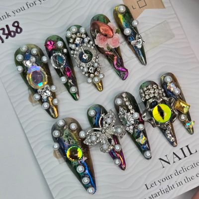 Mystic Dragon Eye Handmade Press-On Nails - S
