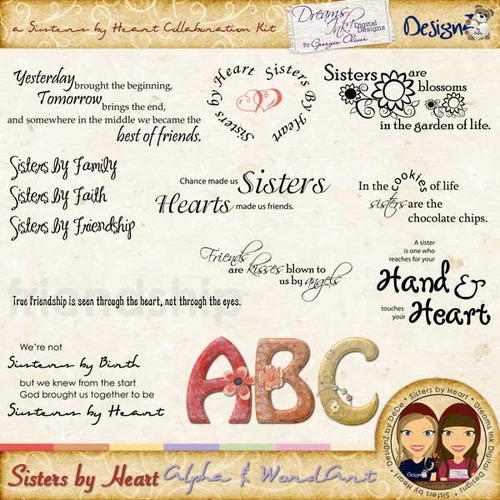 Sisters by Heart: Alpha &amp; Wordart