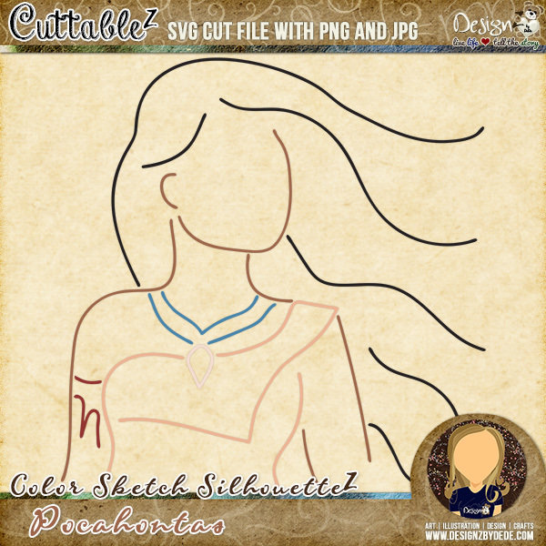 Pocahontas | Color Sketch SilhouetteZ