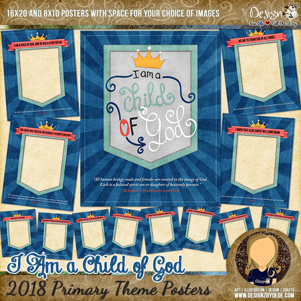 2018 Primary Theme Posters | I Am a Child of God