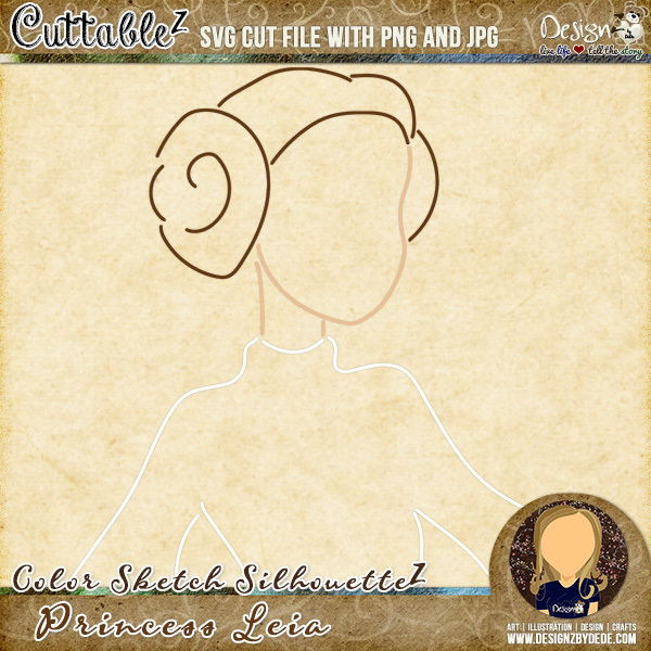 Princess Leia | Color Sketch SilhouetteZ