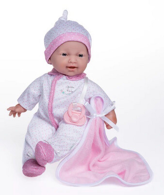 La Baby ® 11" Mini cuerpo suave de tela con chupón y cobijita 
