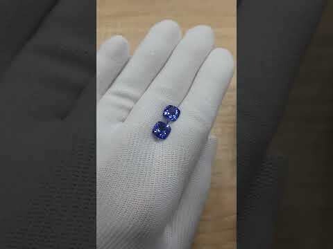 2.67 ct./2	Tanzanite cushion/ Танзанит кушон пара (арт. 0018)