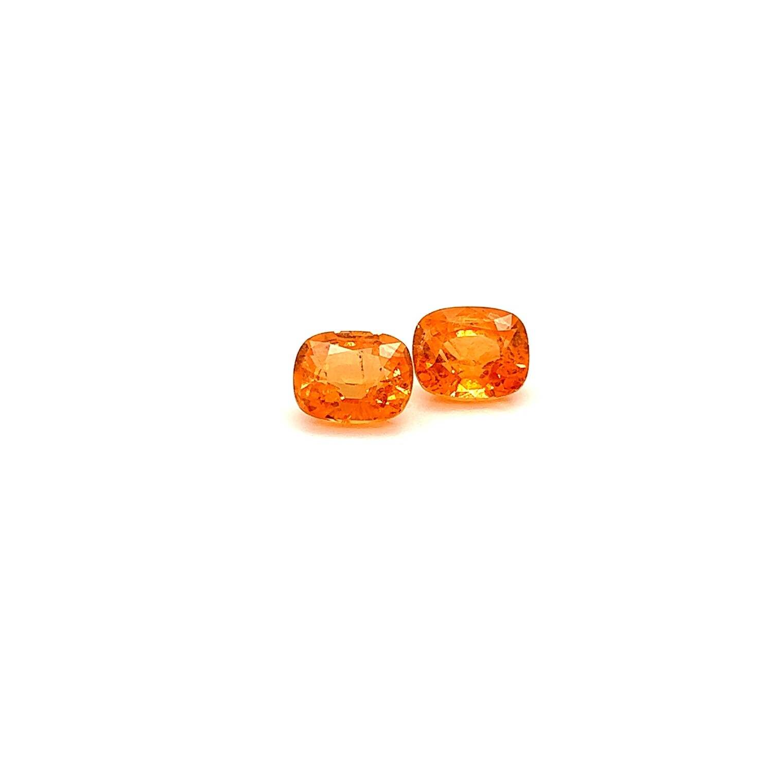 6.64 ct./2	Orange garnet cushion/ Гранат оранж кушон пара (арт. 0154)