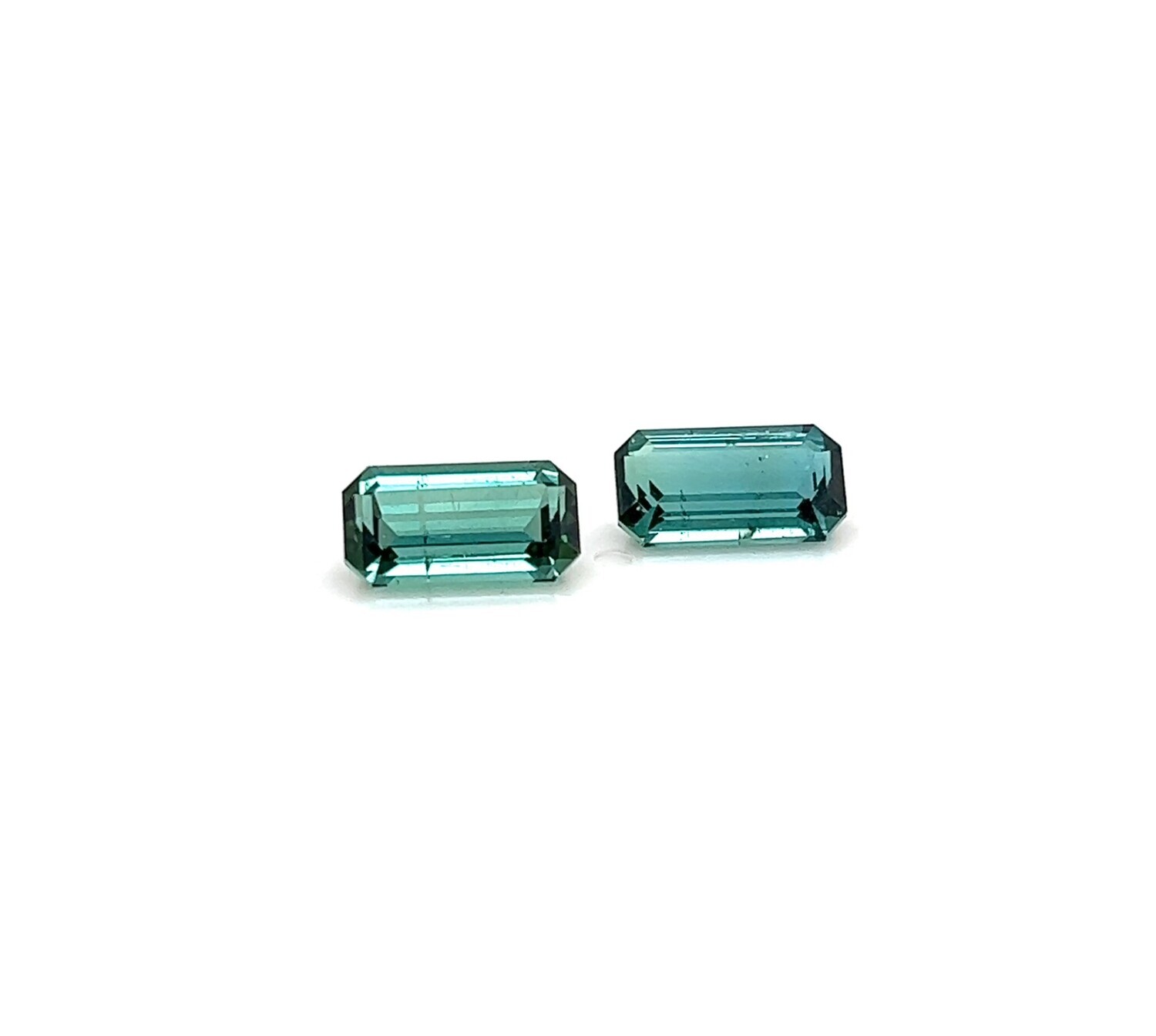 6.09 ct./2  Tурмалин природный голубо-зеленый октагон пара/ Natural bluish-green tourmaline oktagon (арт. 0300)