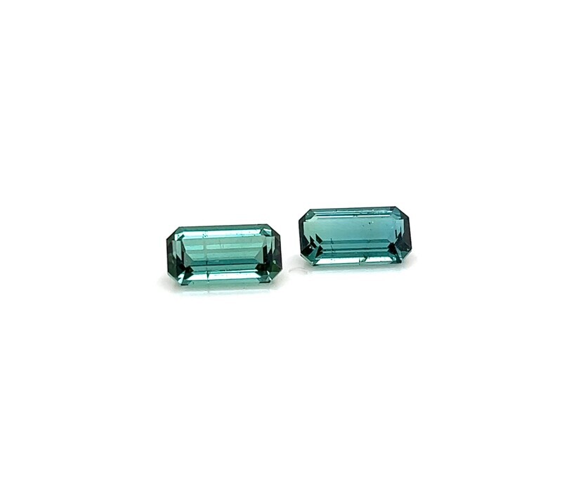 6.09 ct./2  Tурмалин природный голубо-зеленый октагон пара/ Natural bluish-green tourmaline oktagon (арт. 0300)