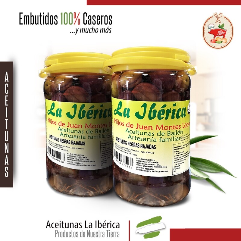 Aceitunas Negra Rajada &quot;La Ibérica&quot;