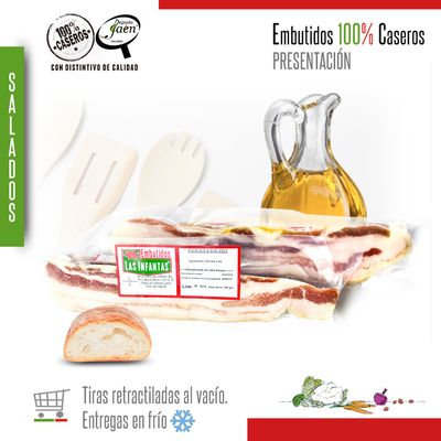 Panceta Cerdo Blanco Salada. Tiras al "vacío"