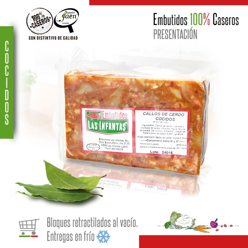 Callos Cocidos de &quot;Cerdo&quot;, Presentación: Ref. 272 Bloque de 450g aprox.