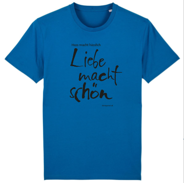 Blaues Bio-Baumwoll-T-Shirt