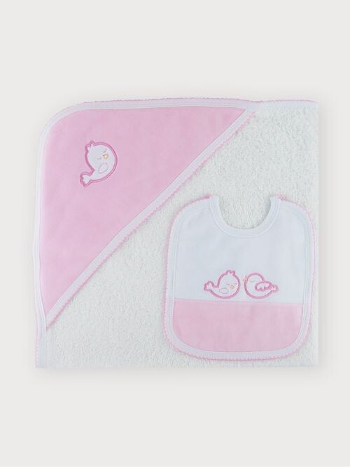 Conjunto capa de baño y babero