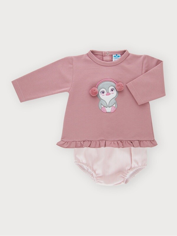 Conjunto sudadera + cubrepañal Pingüino