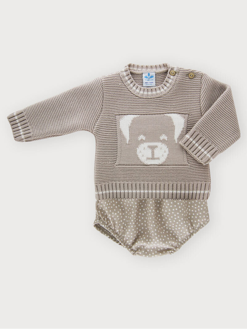Conjunto jersey y cubrepañal Perrito