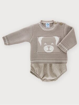 Conjunto jersey y cubrepañal Perrito