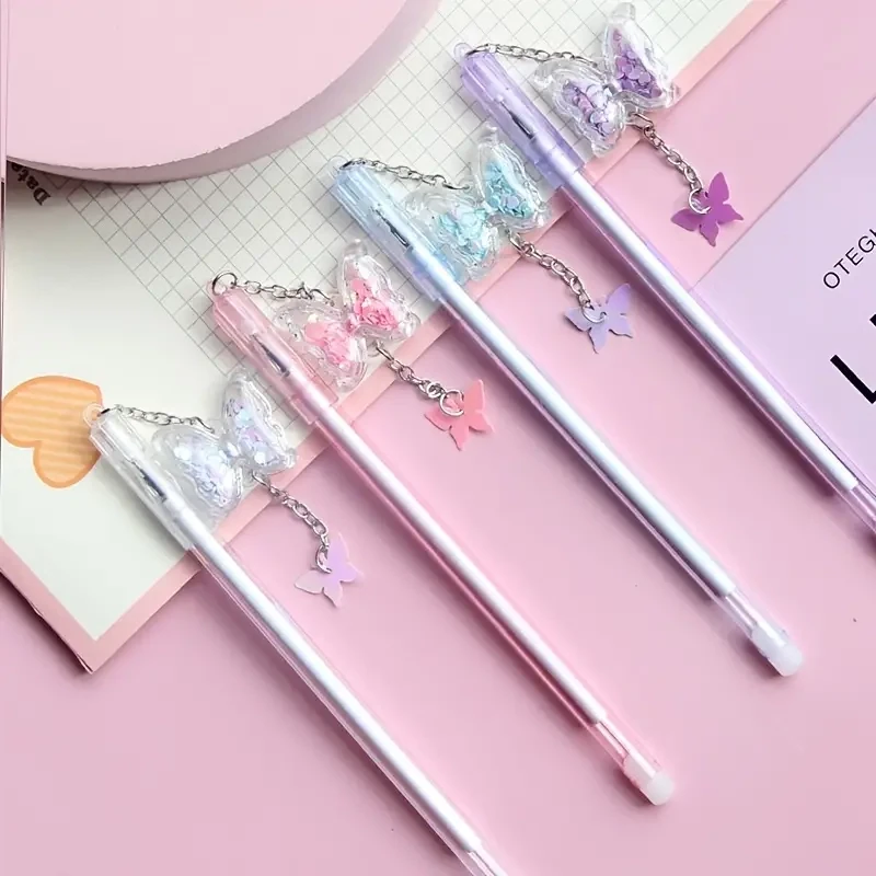 Butterfly Pendant Gel Pens 4pcs