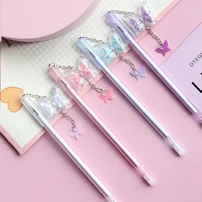 Butterfly Pendant Gel Pens 4pcs