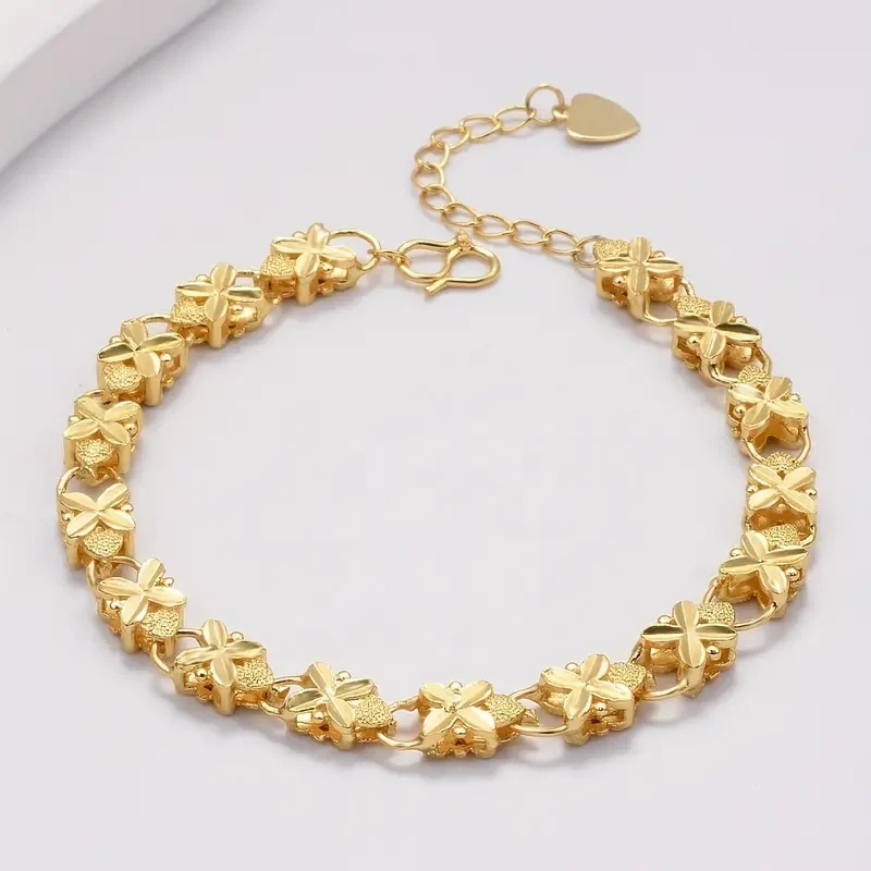 Clover Heart Flower Bracelet