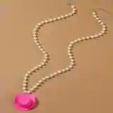 Gorgeous Pink Faux Pearl Necklace