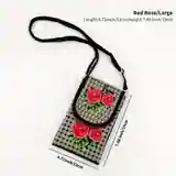 Retro Boho Embroidered Phone Bag, Mini Ethnic Travel One Shoulder Bag For Women &amp; Girls