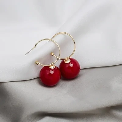 Exaggerated Large Faux Pearl Earrings Personality 14K Gold Plated