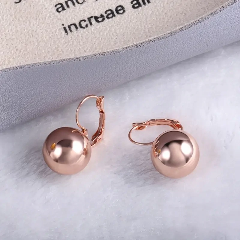Women&#39;s Fashion Ball-Shape Dangle Earrings Bohemia Creative Rose Gold