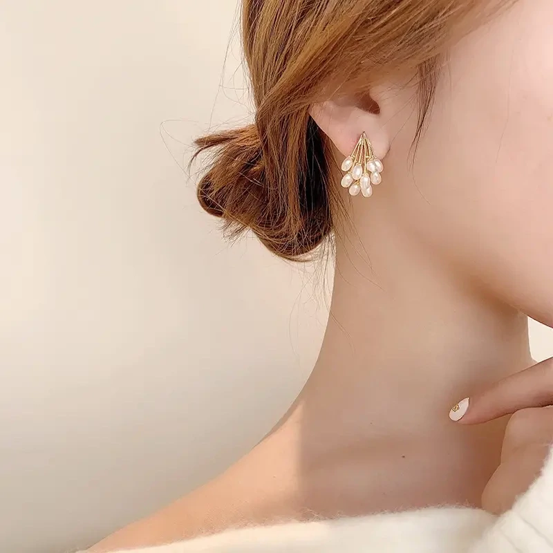 Elegant Faux Pearl Tassel Earrings